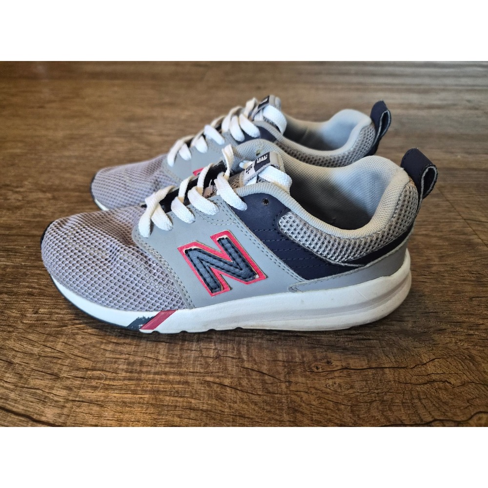 New Balance 009 Kids Sneakers Grey Navy Red YS009MG1 Size 4 Boys